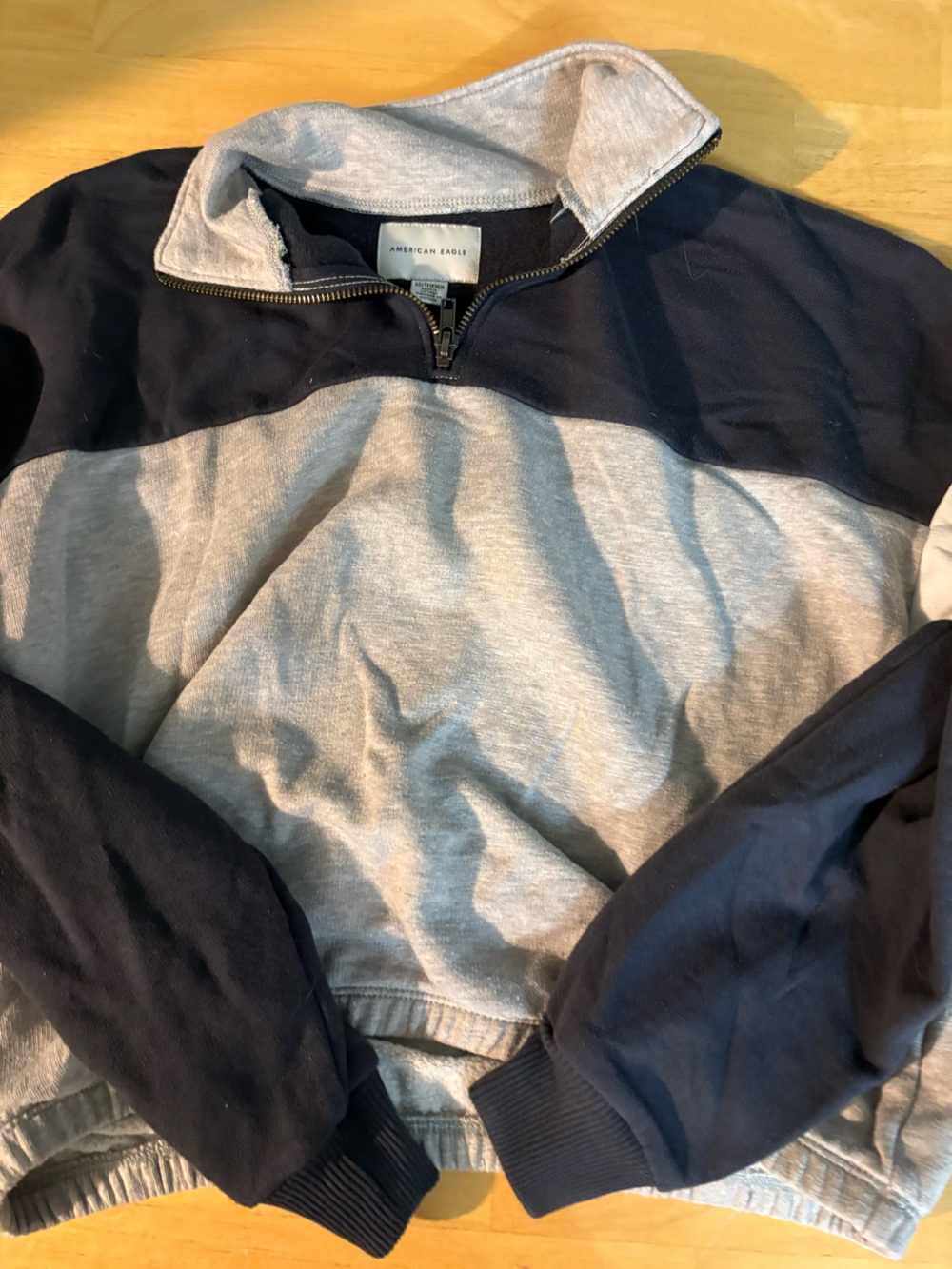 Women’s Navy and Light Gray Zip-Up Jacket